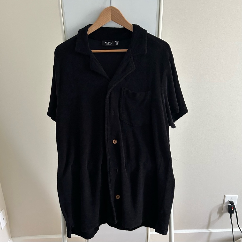 Black button up T-shirt
